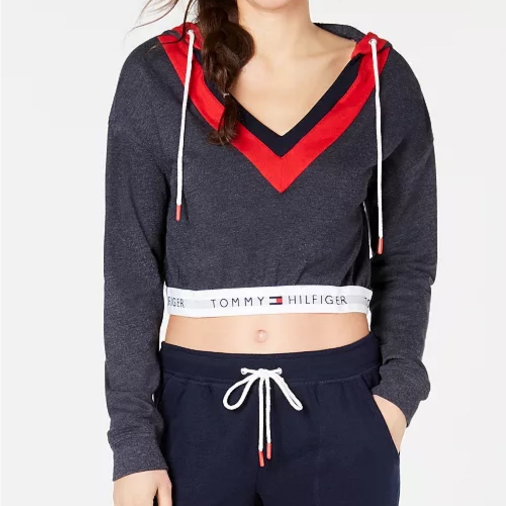 NWT Tommy Hilfiger Retro Cropped Lounge Hoodie